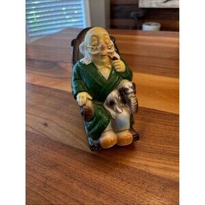 Vintage Old Man Rocking Chair Retirement Fund Piggy Bank